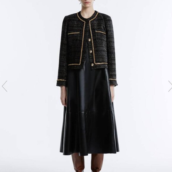 Urban Revivo CHAIN DETAIL TWEED JACKET - Picture 4 of 4